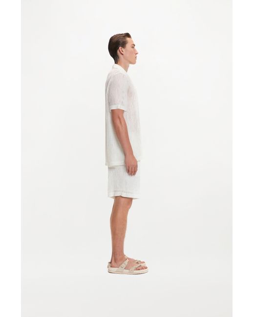 delos.land White Aurelius Shorts Silk Pintuck for men