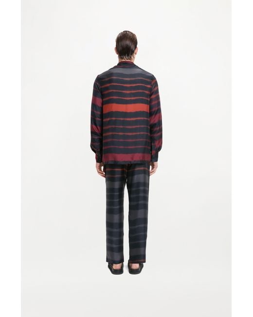 RS24-RTW-SHI02M-0012 THEO SHIRT PRINTED SILK TWILL RAINBOW CROC Black Theo Shirt for men