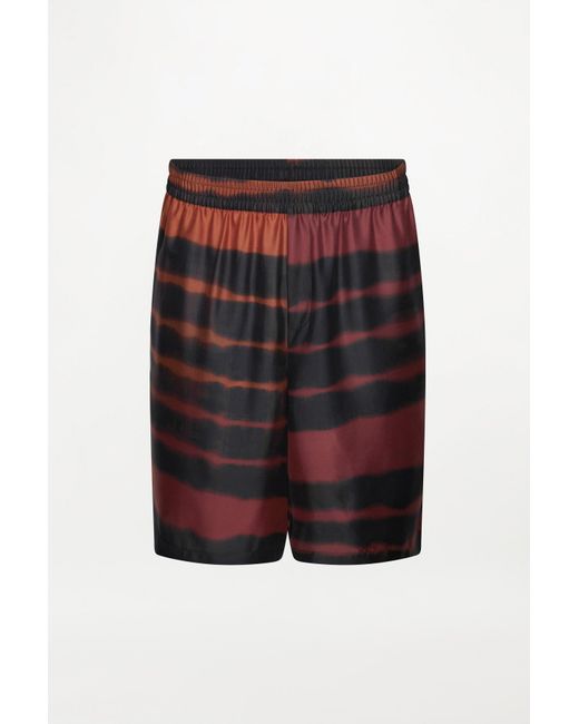RS24-RTW-SH05M-0002-MARIUS SHORTS PRINTED SILK TWILL RAINBOW CROC Black Marius Shorts for men