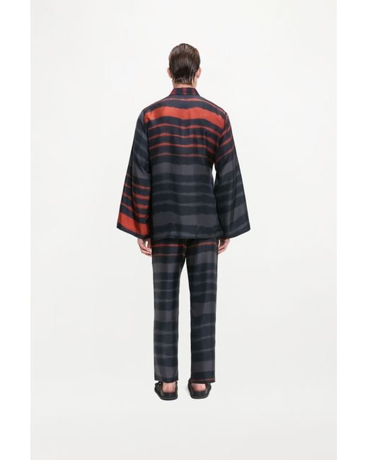 RS24-RTW-TR04M-0005-TAO TROUSERS PRINTED SILK TWILL RAINBOW CROC Red Tao Trousers for men