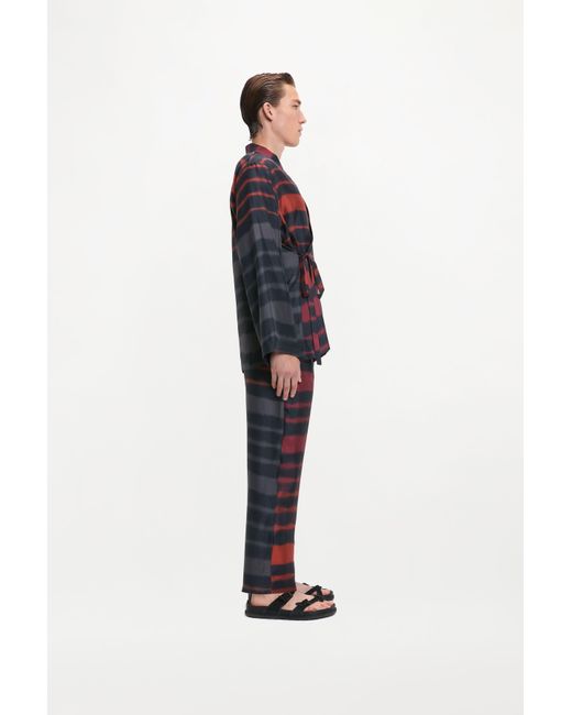 RS24-RTW-TR04M-0005-TAO TROUSERS PRINTED SILK TWILL RAINBOW CROC Red Tao Trousers for men