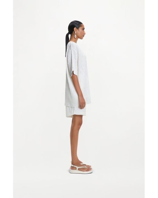delos.land White Aurelius Shorts Silk Pintuck