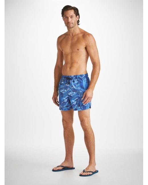 Derek Rose Blue Short Swim Shorts Maui 60 for men
