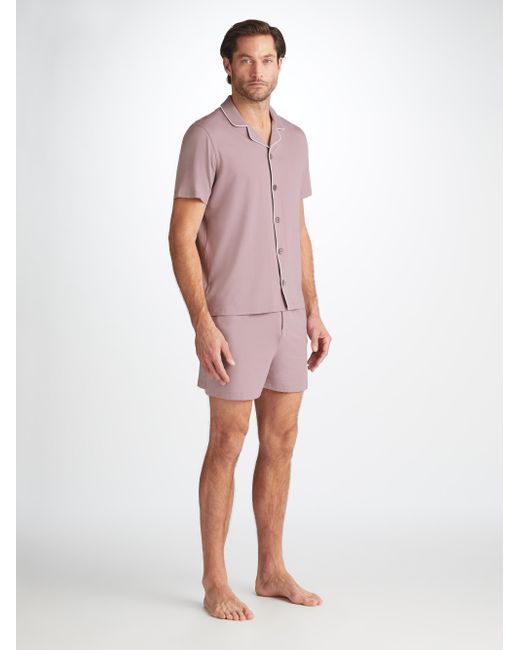 Derek Rose White Short Pyjamas Basel Micro Modal Stretch for men