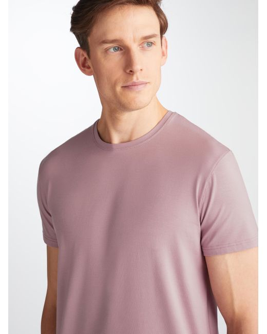 Derek Rose Purple T-shirt Basel Micro Modal Stretch for men
