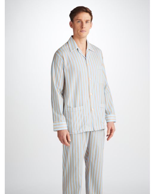 Derek Rose White Classic Fit Pyjamas Amalfi 20 Cotton Batiste for men