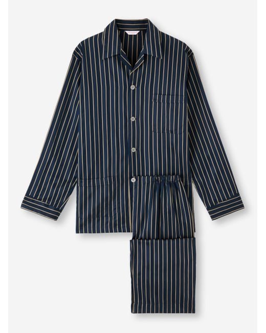 Derek Rose Blue Classic Fit Pyjamas Royal 224 Cotton for men