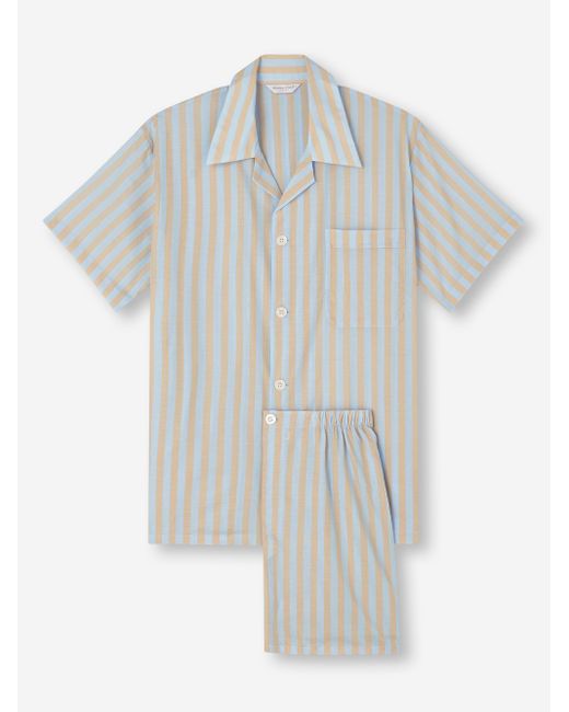 Derek Rose White Short Pyjamas Amalfi 20 Cotton Batiste for men