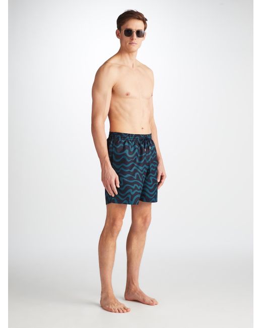 Derek Rose Blue Swim Shorts Maui 63 for men
