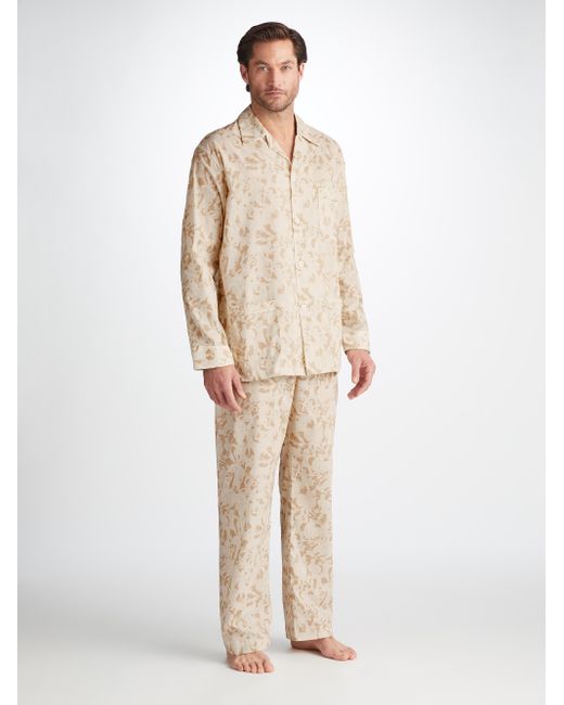 Derek Rose Natural Classic Fit Pyjamas Ledbury 73 Cotton Batiste for men