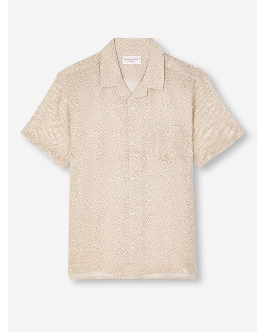 Derek Rose White Shirt Milan 24 Linen for men