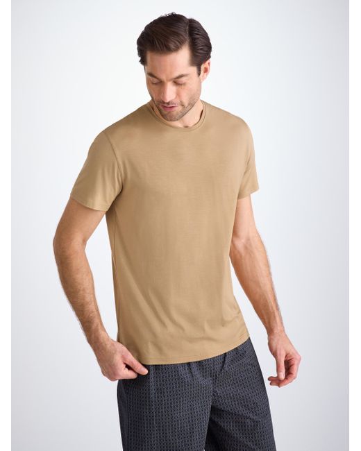 Derek Rose Natural T-Shirt Basel Micro Modal Stretch for men