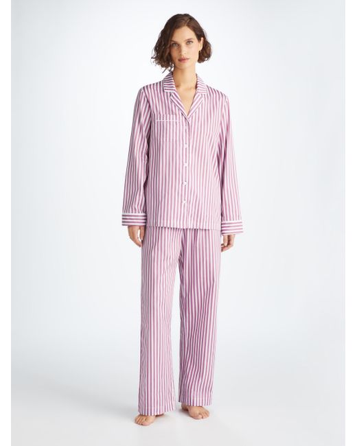 Derek Rose Pink Pyjamas Capri 23 Cotton Batiste