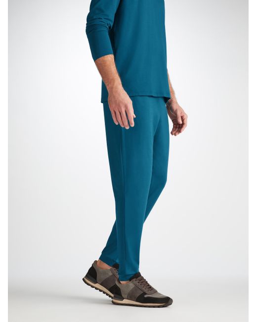 Derek Rose Blue Track Pants Basel Micro Modal Stretch for men