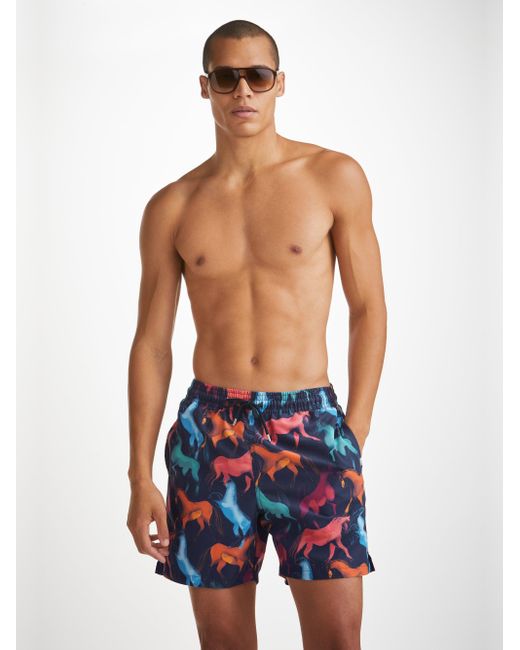 Derek Rose Blue Swim Shorts Maui 59 for men