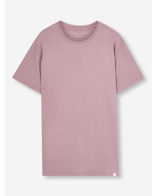 Derek Rose Purple T-shirt Basel Micro Modal Stretch for men