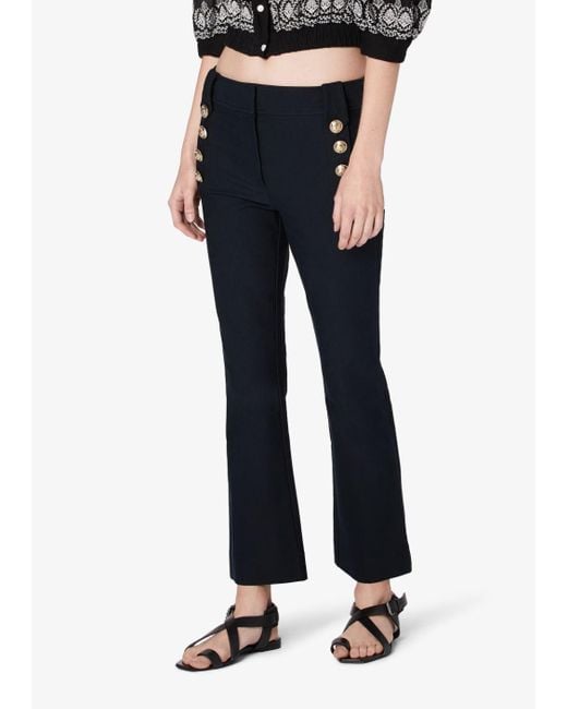 10 Crosby Derek Lam Robertson Flare Trouser With Sailor Buttons in Blue ...