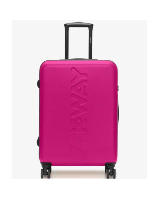 De Santis Trolley da viaggio rigido rosa K11417W-L17 - Il compagno perfetto per il tuo viaggio di K-Way in Pink