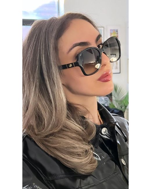 Gucci Velvet GG0765SA Marmont Logo Butterfly Sunglasses in Black Lyst