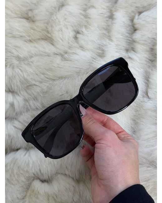 McQueen Black Am0331Sk Square Sunglasses