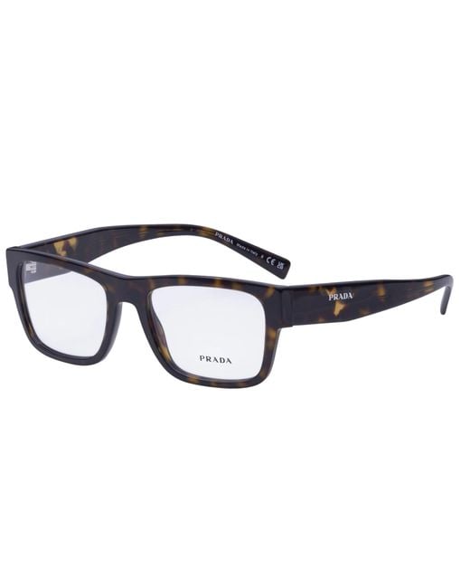Prada Black Pr15Yv Rectangular Frames for men
