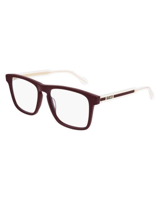 Gucci Black Gg0561O Rectangular Keyhole Clear Leg Eyeglasses Frames