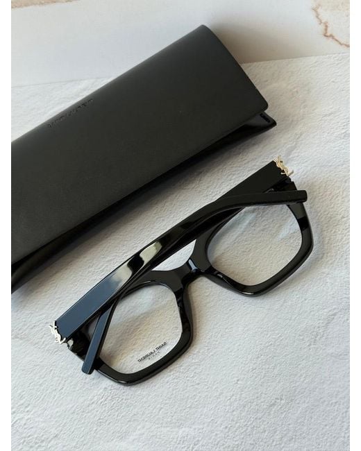 Saint Laurent Black Slm143 Opt Square Frames