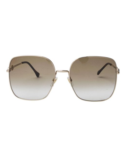 Gucci GG0879S Square Horsebit Sunglasses in Brown | Lyst