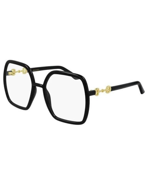 Gucci Black Gg0890O Horsebit Oversized Frames