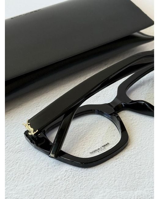 Saint Laurent Black Slm143 Opt Square Frames