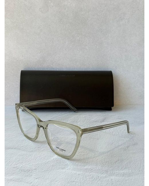 Saint Laurent Black Sl548 Slim Eyeglasses Frames