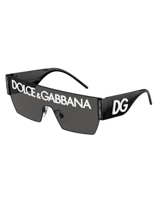 Dolce & Gabbana Dg2233 Black Logo Shield Sunglasses | Lyst