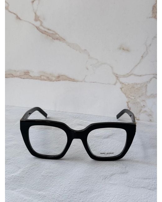 Saint Laurent Black Slm143 Opt Square Frames