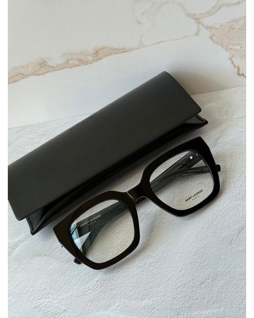 Saint Laurent Black Slm143 Opt Square Frames