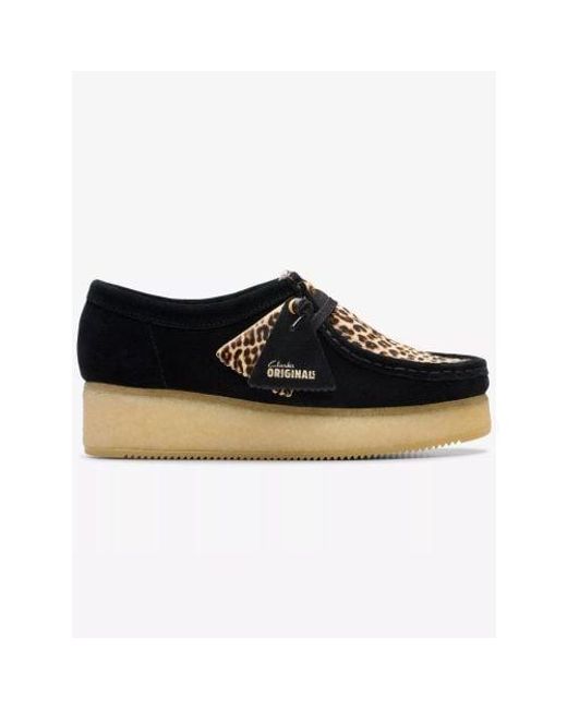 Clarks Black Leopard Print Combo Wallacraft Bee Shoe