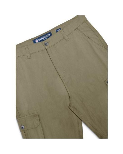 Lambretta Green Khaki Cargo Short for men