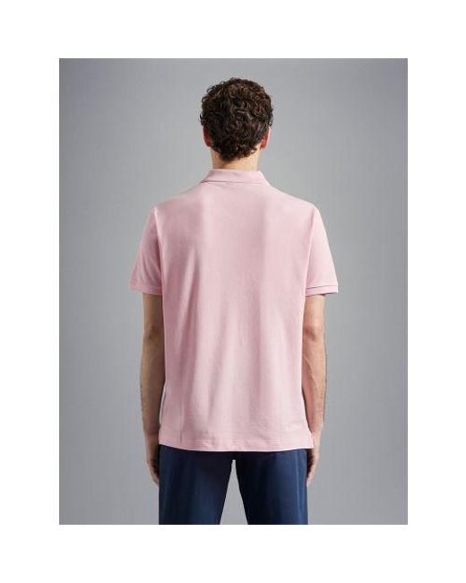 Paul & Shark Pink Light Knitted Cotton Polo Shirt for men