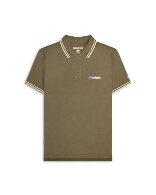 Lambretta Green Khaki Twin Tipped Polo Shirt for men