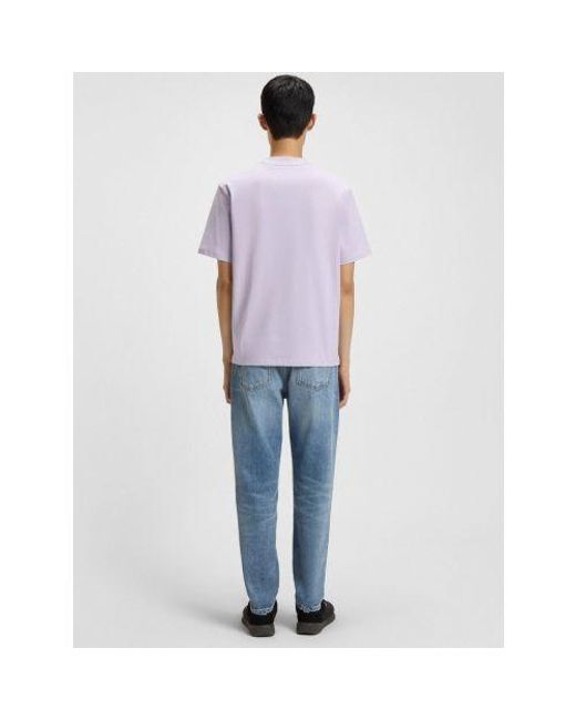 HUGO Purple Open Dapolino Relaxed T-Shirt for men