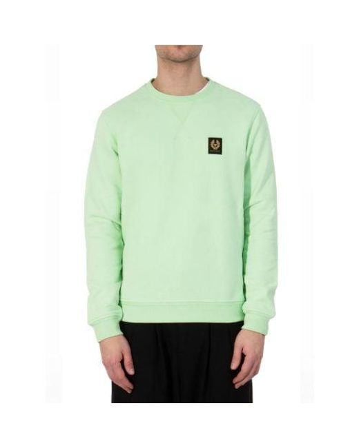 Belstaff Green New Leaf Cotton Fleece Sweatshirt for men