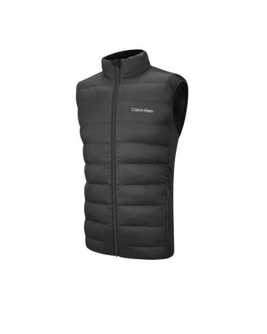 Calvin Klein Quilted Full Zip Hybrid Gilet in Black for Men Lyst UK
