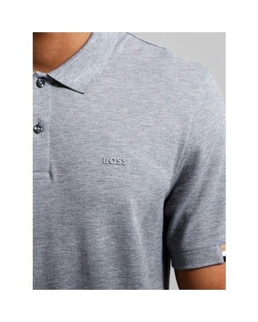 Boss Gray Parlay Short Sleeve Polo Shirt for men