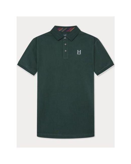 Hackett Green Forest Night Heritage 'H' Logo Polo Shirt for men