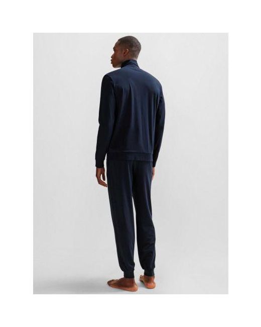 Boss Blue Dark Stretch Cotton Loungewear Set for men