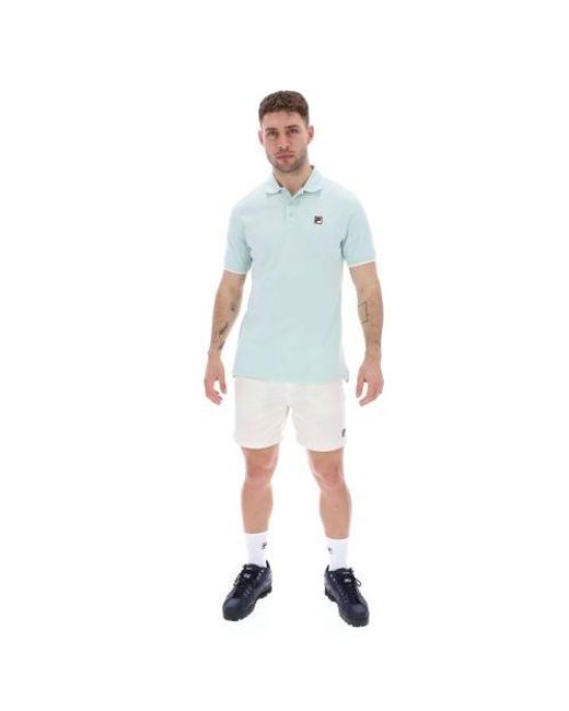 Fila Blue Surf Spray Gardenia Custom Tipped Rib Polo Shirt for men