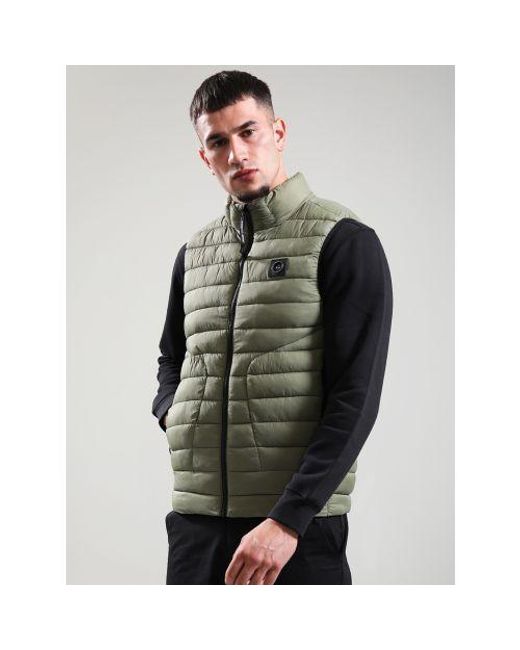 Marshall Artist Gray Khaki Oakdale Bubble Gilet for men