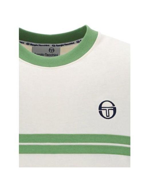 Sergio Tacchini White Pearled Ivory Jade Supermac T-Shirt for men
