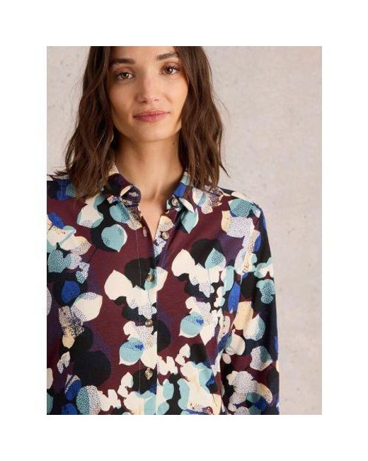 White Stuff Purple Plum Multi Rua Jersey Dress