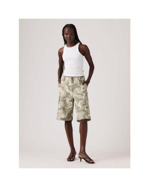 Levi's Multicolor Bader Camo Vetiver A Baggy Dad Cargo Short