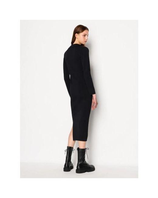 ARMANI EXCHANGE Black Recycled Viscose Dress